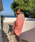 Adelina Coral Stripe - long