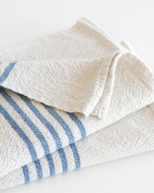 Hand Loomed Beach Towel Striped at Ends