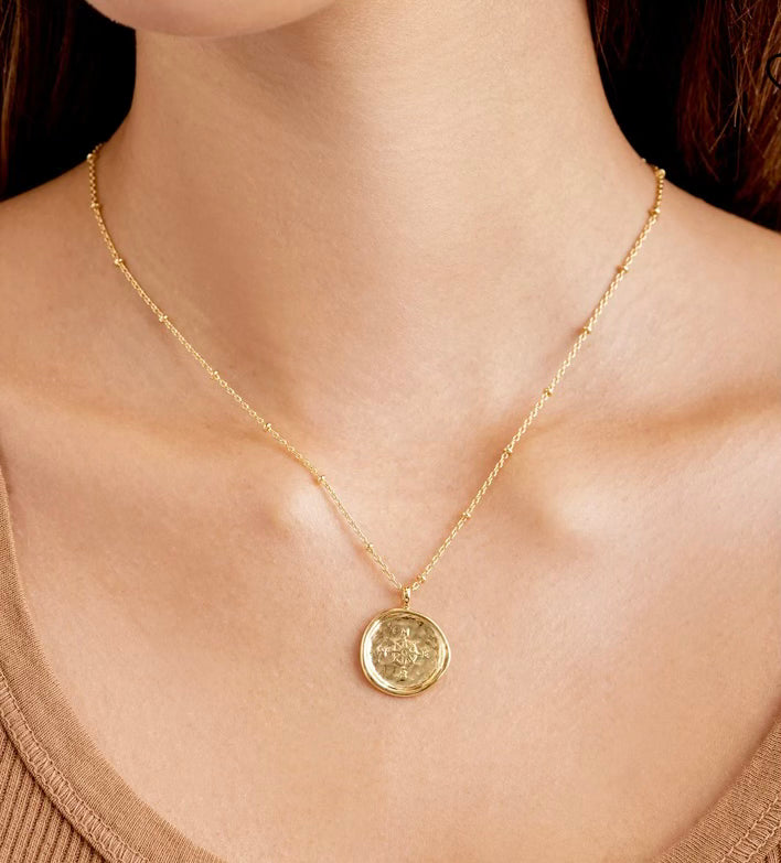 Compass Coin Necklace