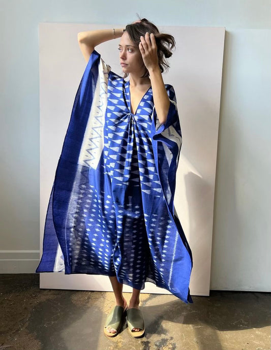 IKAT Blue Caftan